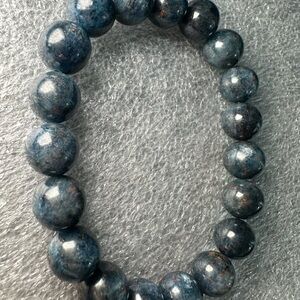 Gorgeous RARE 10MM Kyanite w Sunstone Natural Crystal Bracelet